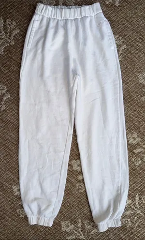 Hollister White Elastic-Waist Jogger Pants thumbnail 1