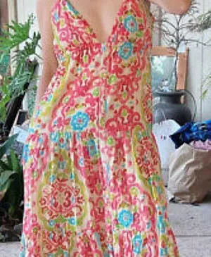 NEW House of Harlow 1960 Boho Maxi Dress with open‎ back and tie NWT thumbnail 1