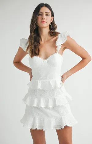 Mable Eyelet White Dress thumbnail 4