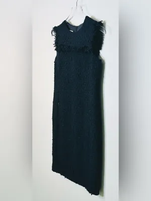 Akris Punto Black Wool Blend Boucle Tweed Sleeveless Dress thumbnail 4