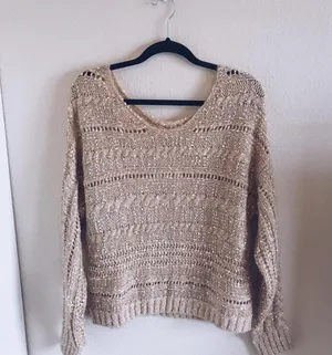 Cream Knit sweater Tan Size L thumbnail 3