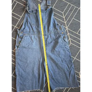 Vintage 90's Crazy Horse Liz Claiborne Women's Denim Overalls Crop Raw Hem Blue thumbnail 8