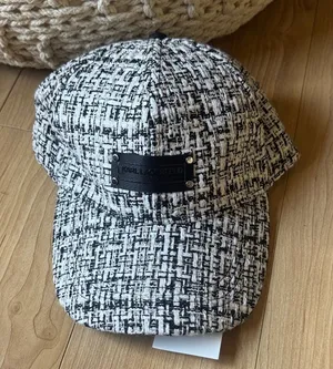 Karl Lagerfeld Monochrome Tweed Cap thumbnail 1