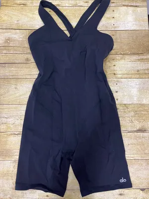 ALO Yoga Black One-Piece cross back Athletic Romper size S thumbnail 1