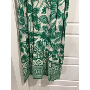 FIG + FLOWER Green Tropical Floral Midi Dress size Large Modest Preppy Teacher thumbnail 9