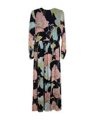 Lulus Long Sleeve Black Floral Formal Dress Size Medium NWT Wedding Guest Dress thumbnail 3
