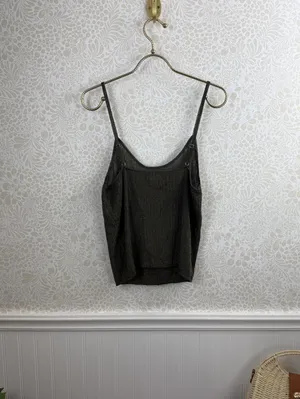 White Fox Metallic Gray Knit Adjustable Strappy Tank Top - Size - XL thumbnail 2