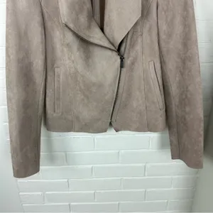 Carmen Carmen Marc Valvo Faux Suede Leather Moto Jacket Size S thumbnail 5