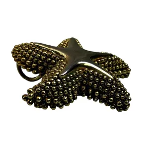 Starfish Gold Tone Chunky Brooch Pin Pendant Beach Tropical Sea Ocean Life thumbnail 3