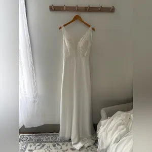Lulus Forever Promised White Chiffon Embroidered Sequin Maxi Dress Size Medium thumbnail 4