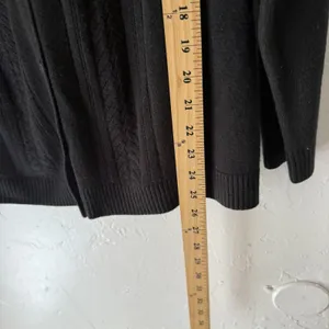 Requirements Sweater Soft Large Black Button Front‎ Cable Knit Cardigan Classic thumbnail 5