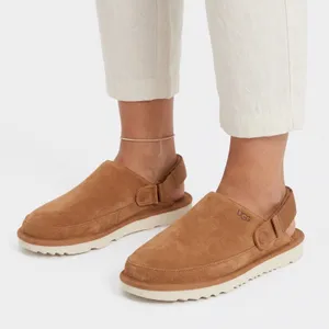 UGG Goldenstar Clog Chestnut Suede Platform Swivel Strap Shoes Size 6 thumbnail 1