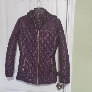 White Mark Winter Women’s Purple Puffer Coat Size M thumbnail 4