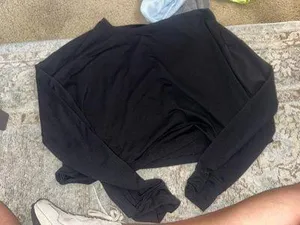 Lululemon Long Sleeve Loose Crop Top black thumbnail 5