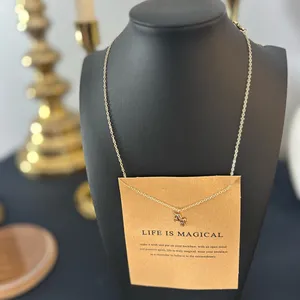 Life is Magical - Gold Tone Unicorn Necklace thumbnail 3