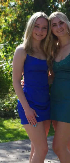 Blue Mac Duggal Homecoming Dress thumbnail 1