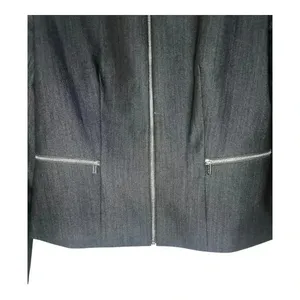 Calvin Klein Womens Denim Blue Peplum Zip Up Blazer,‎ Size 8 thumbnail 6