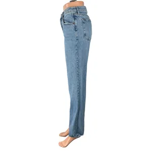 Abercrombie & Fitch The Straight Mid Rise Blue Relaxed Denim Jeans Size 27 thumbnail 3