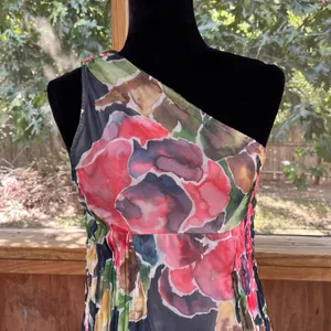 ASOS Design Women's Colorful Floral Print One Shoulder Midi Dress Size 6 thumbnail 4