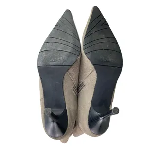 Fitzwell Womens Gray Suede Leather Pointed Toe Kitten Heels Zip Ankle Boots 7 thumbnail 4