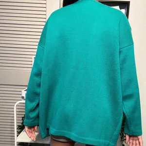 Green Chunky Knit Oversized Cardigan Large thumbnail 4