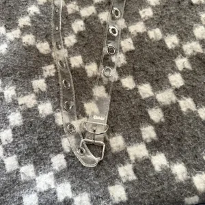 Y2k Clear Grommet Belt‎ Silver Buckle Adjustable Transparent Punk Fashion thumbnail 5