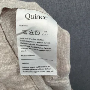 Quince 100% European Linen Patch Pocket Wide Leg Pants Flax Beige Size 16 thumbnail 6