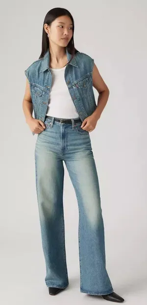 New Levi's 26x30 Premium Ribcage Wide Leg Tint Story Medium Wash thumbnail 1