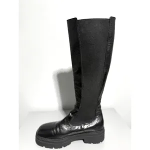 OFFICE London Kody Women's Black Leather Knee High Chelsea Boots EU 40 US 9 thumbnail 10