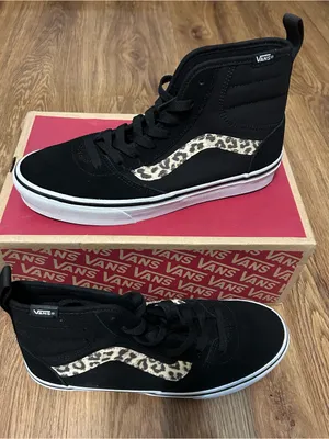 VANS Ashwood hi top black suede leopard animal print shoes sneakers sz 8 new thumbnail 7