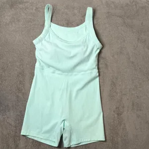 Paragon Fitwear Ribbed Shortsuit Activewear Pastel Green Size L Athletic‎ Padded thumbnail 3