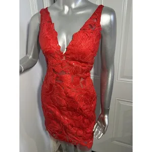 JOVANI 4552 Red Embellished Deep V-Neck Cocktail Dress Size 2 NWT Prom Party thumbnail 11