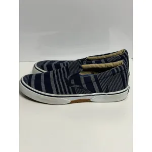 SPERRY Top-Sider 'Stripper' Blue Striped Canvas Slip On Sneakers Men's 8M C-4 thumbnail 4