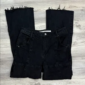 Tinseltown Black Fringe Bottom Flare Women's/Junior's Jeans Size 9 thumbnail 6