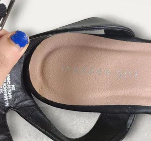 EUC Madden Girl Women's Black Steadyy Platform Buckle Cork Heel Sandals Size 9 thumbnail 7