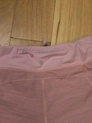 Athleta‎ run with it textured 3.5” Dusty Pink Two-Tone Athletic Shorts XS thumbnail 3