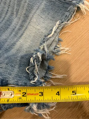 Universal Thread Light Blue High-Rise Distressed Denim Shorts thumbnail 4