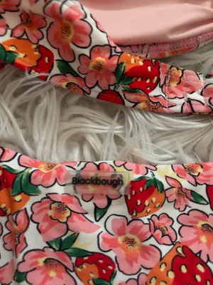 Blackbough Tropical Soul Pink Floral 2-Piece Halter Bandeau Bikini Set S thumbnail 3