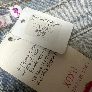Buddy Love Light Wash Distressed Denim Mini Skirt NEW thumbnail 3