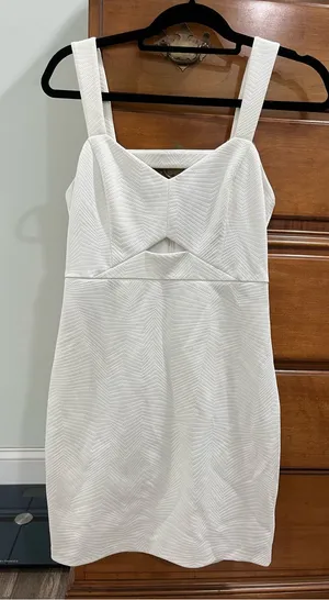 Guess White Textured Sleeveless Mini Dress thumbnail 1