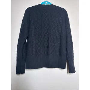 Quince Australian Merino Wool Women's Cable Knit Sweater Black S thumbnail 6