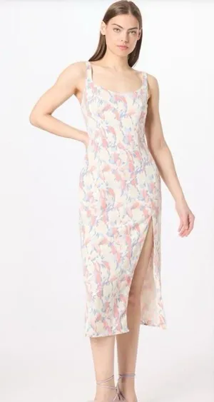 Abercrombie & Fitch Women XL Floral Midi Dress Dainty Romantic Coquette thumbnail 1