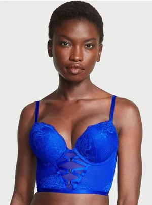 Victorias Secret Very Sexy Bombshell Strappy Fishnet Lace Push-Up Corset Top 34B thumbnail 1