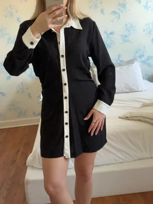 ZARA Dress Mini Black White thumbnail 3