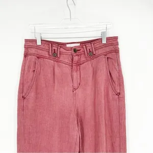 Anthropologie Pleat Front Tapered Leg Pants Women's Size 28 Boho‎ Chic thumbnail 5