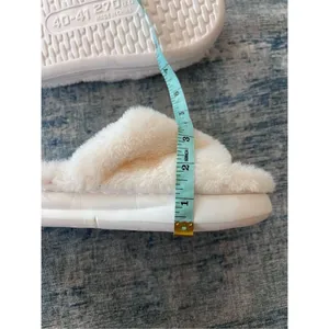 Cream Faux Fur Platform Slipper Slides Euro 40 - 41 US Size 7.5 thumbnail 6