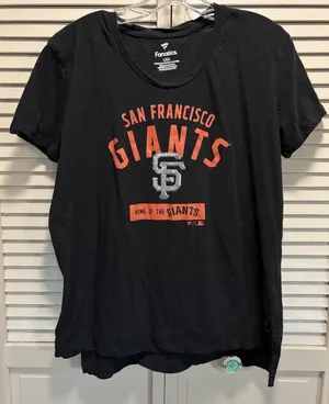 Fanatics Womens San Francisco Giants Graphic‎ Sequins T-Shirt Size L MLB Logo thumbnail 1