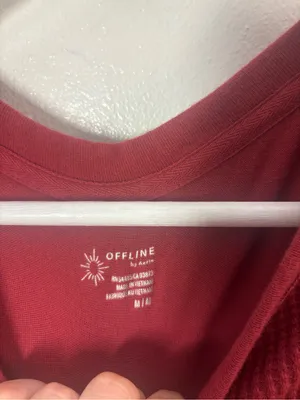 Aerie Offline Waffle Henley Long Sleeve Top Size Medium thumbnail 3