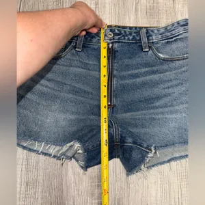 NWT Abercrombie & Fitch Annie High Rise Short 100%cotton 29/8Zipper Cut Off Blue thumbnail 8