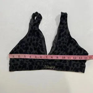 Victoria’s Secret Leopard Print Bralette Bra XL Black Sheer Lounge thumbnail 5